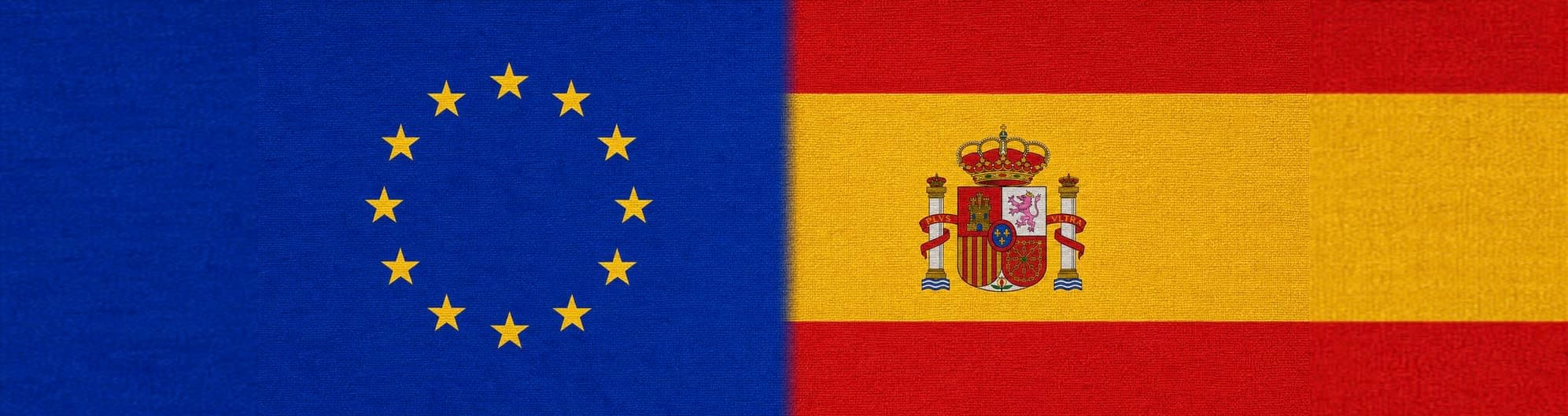 Banderas de la Unión Europea y España